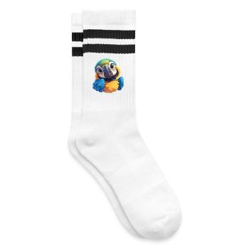 Aras Ara - Gestreifte Tennissocken - Weiß/Schwarz - Rechts