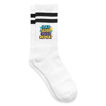 Mange Sommeil Rave Répéte – Techno Party Dicton - Chaussettes de tennis - blanc/noir - Droite