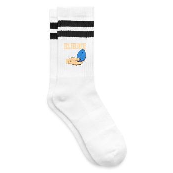 Indoor Climbing Indoor Climbing - Striped tennis socks - white/black - Right