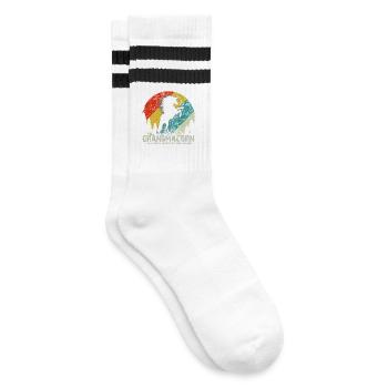 Grandmacorn Vintage Retro Sunset Unicorn Shirt - Chaussettes de tennis - blanc/noir - Droite