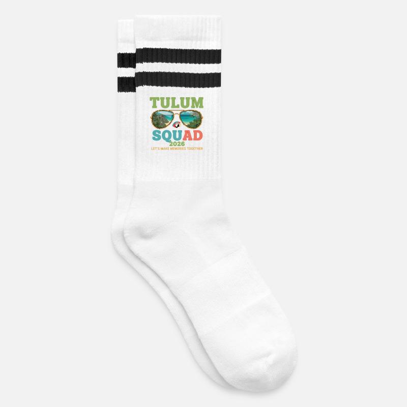 Tulum Squad 2026 Vacation - Striped tennis socks - white/black