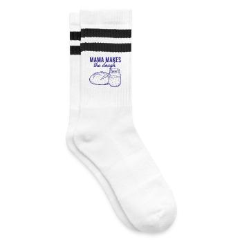 Sauerteig-Mama macht den Teig-Brotbacker - Gestreifte Tennissocken - Weiß/Schwarz - Rechts