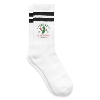Pickleball-Lustiger Spieler Hol Sahne - Gestreifte Tennissocken - Weiß/Schwarz - Rechts