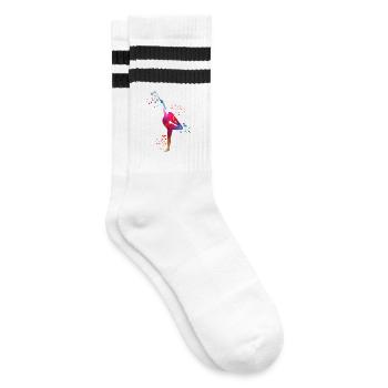 Gymnast with baton rhythmic gymnastics - Striped tennis socks - white/black - Right