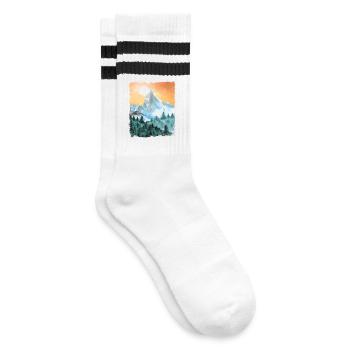Wandern Berge Wanderung Vintage - Gestreifte Tennissocken - Weiß/Schwarz - Rechts