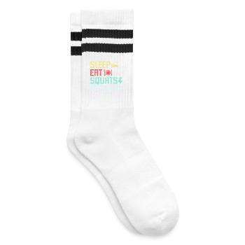 Les fanatiques du fitness dorment mangent des squats et des recommences - Chaussettes de tennis - blanc/noir - Droite