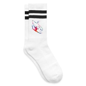Gymnast With Band Rhythmic Gymnastics - Striped tennis socks - white/black - Right