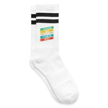 Travailleur social Citation Mari Papa Héros Travail social - Chaussettes de tennis - blanc/noir - Droite