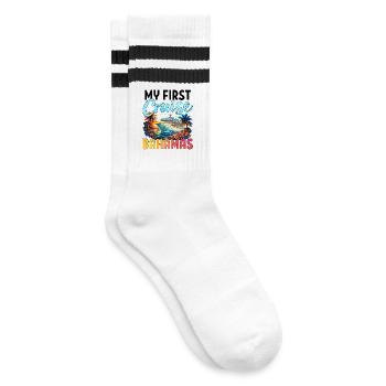 My First Cruise Bahamas - Striped tennis socks - white/black - Right