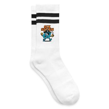 Six Sept 67 Pirate Italian Brainrot Humour Drôle - Chaussettes de tennis - blanc/noir - Droite