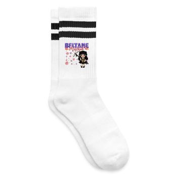 Beltane-Segnungen am Maitag Heidnische Feierlichkeiten - Gestreifte Tennissocken - Weiß/Schwarz - Rechts