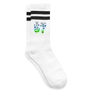 7th birthday soccer, shirt, im shirt years, t-shir - Striped tennis socks - white/black - Right
