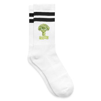 Vegan T-Shirt Broccoli Vegetable Nutrition Shirt - Striped tennis socks - white/black - Right