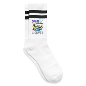 Cruisin Together Caribbean - Striped tennis socks - white/black - Right