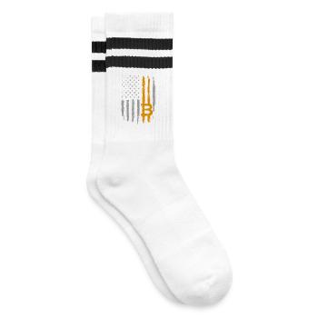 Bitcoin US Flag Crypto Patriotic Blockchain BTC - Chaussettes de tennis - blanc/noir - Droite