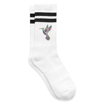 Alebrije Kolibri Mexikanisches Volk - Gestreifte Tennissocken - Weiß/Schwarz - Rechts
