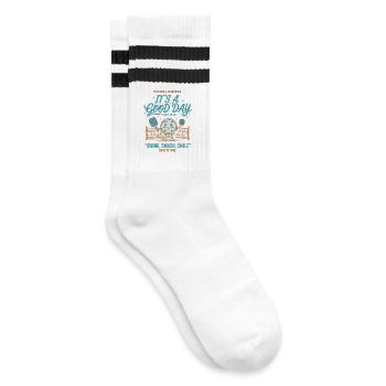 Pickleball Funny Player Good Day Time To Play - Striped tennis socks - white/black - Right