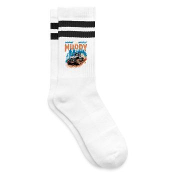 UTV Off Road 4 Wheeler Side by side - Gestreifte Tennissocken - Weiß/Schwarz - Rechts