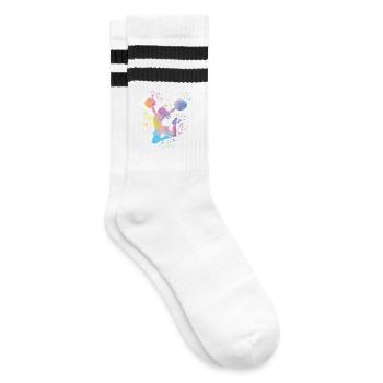 Cheerleader Cheer Mom Cheerleading - Gestreifte Tennissocken - Weiß/Schwarz - Rechts