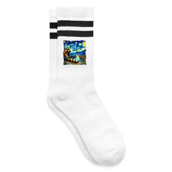 Coati Starry Night - Striped tennis socks - white/black - Right