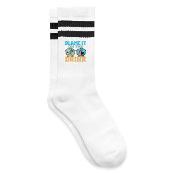 Blame It On The Drink Package Alcohol - Striped tennis socks - white/black - Right