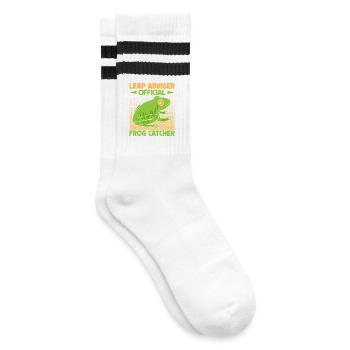 Frog Catcher Leap Adviser Official Frog - Striped tennis socks - white/black - Right