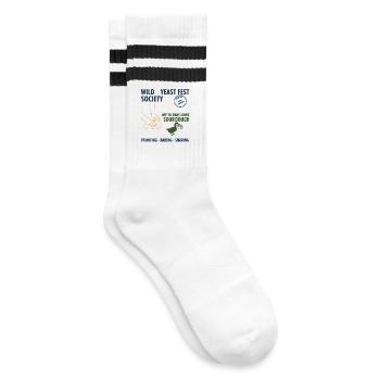 Sauerteig-Wildhefefest Gesellschaft backt weiter - Gestreifte Tennissocken - Weiß/Schwarz - Rechts