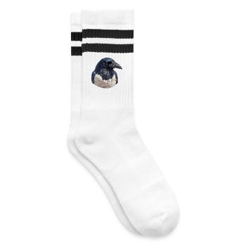 Elstern Elster - Gestreifte Tennissocken - Weiß/Schwarz - Rechts