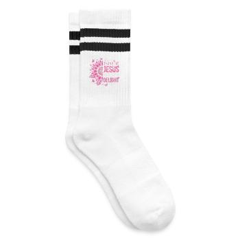 Tout d’abord, Jésus pense que je suis un vrai délice - Chaussettes de tennis - blanc/noir - Droite