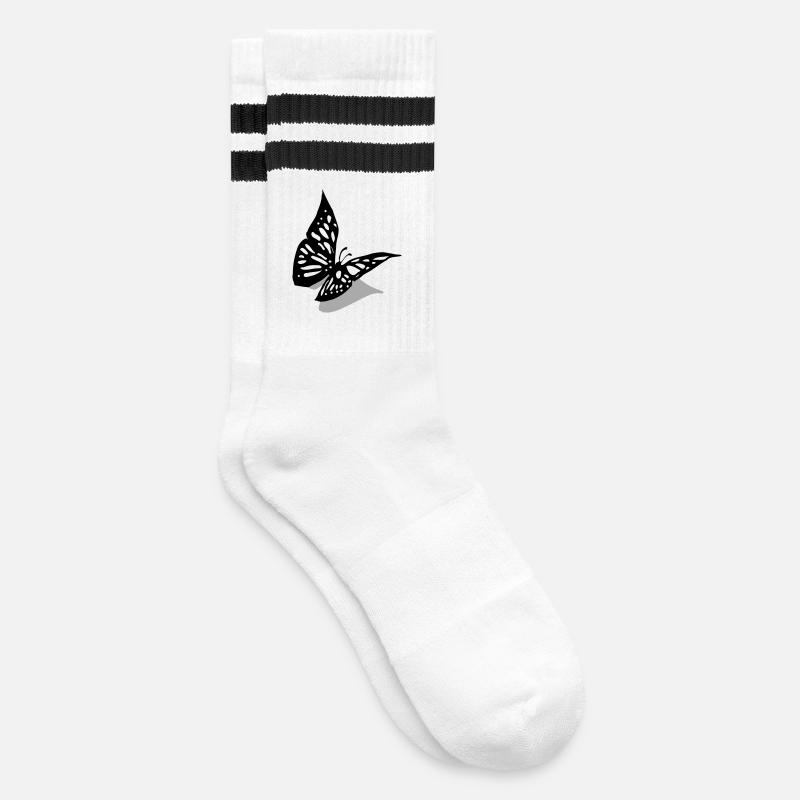 Papillon 3D - Chaussettes de tennis - blanc/noir