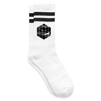 Croquis de skieur drôle - Chaussettes de tennis - blanc/noir - Droite