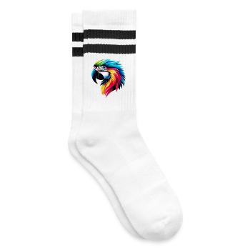 Parrot - Striped tennis socks - white/black - Right