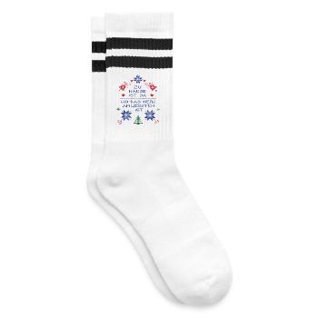 Famille, Noël - Chaussettes de tennis - blanc/noir - Droite