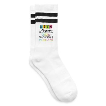 Daycare graduates 2026 - Striped tennis socks - white/black - Right