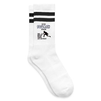 Squash Player Squasher Dad Father Man - Striped tennis socks - white/black - Right