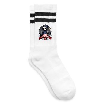 Last Responder - Striped tennis socks - white/black - Right
