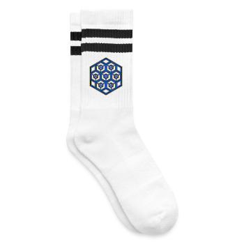 Motif hexagonal Géométrie Festival de musique Sport Yoga - Chaussettes de tennis - blanc/noir - Droite
