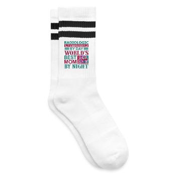 Technologue en radiologie Le jour Meilleure maman du monde - Chaussettes de tennis - blanc/noir - Droite