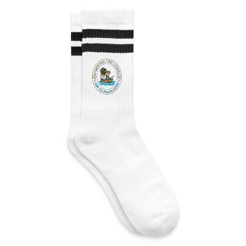 Deep Sea Fishing Expert Emblem - Striped tennis socks - white/black - Right