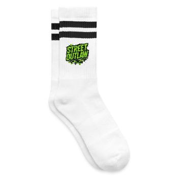 Street Outlaw Camo Tuning Gift for Car Fans - Striped tennis socks - white/black - Right