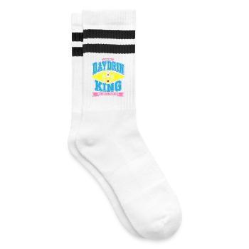 Malle 2026 Daydrinking Mallorca Team 2026 - Gestreifte Tennissocken - Weiß/Schwarz - Rechts