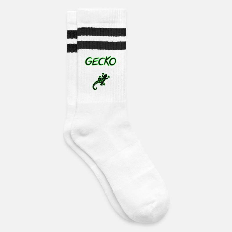Gecko - Striped tennis socks - white/black