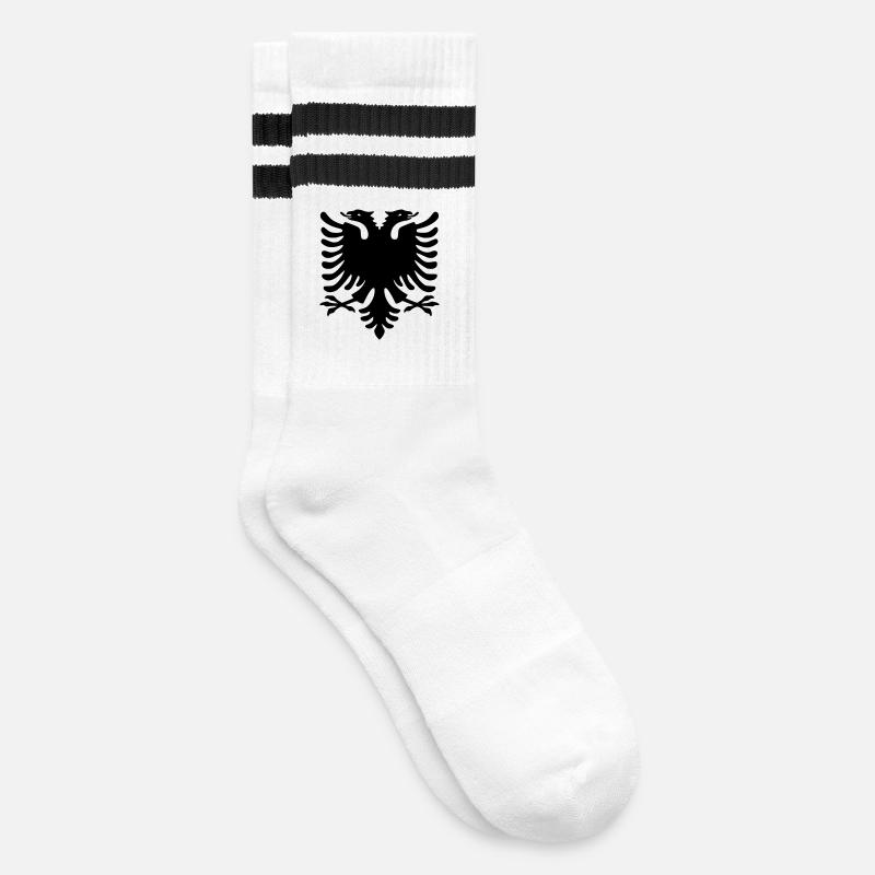 albania_2019 - Gestreifte Tennissocken - Weiß/Schwarz
