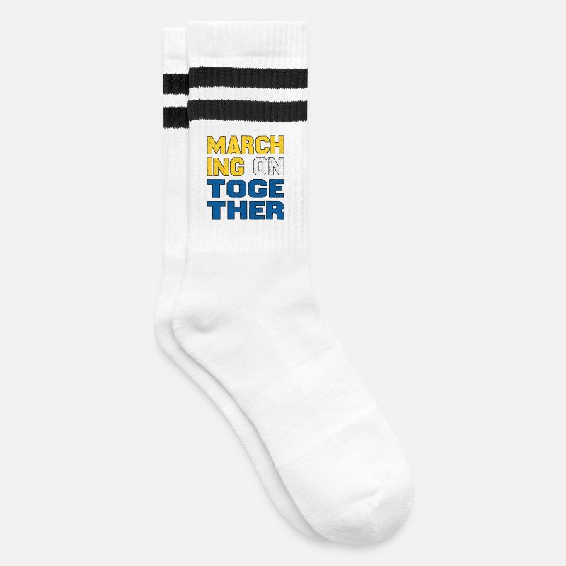 Marching on Together - Striped tennis socks - white/black