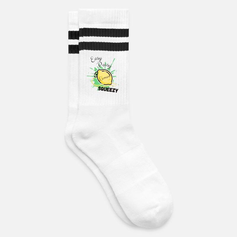 Zitrone Easy Peasy Lemon Squeezy - Striped tennis socks - white/black