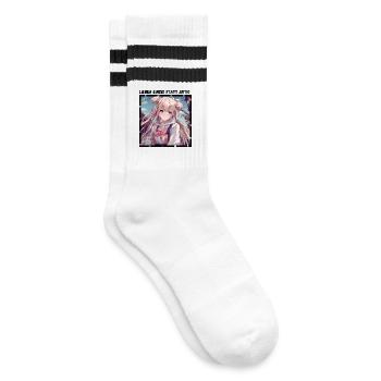 Lieber Einzig statt Artig - Gestreifte Tennissocken - Weiß/Schwarz - Rechts