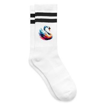 Cygne - Chaussettes de tennis - blanc/noir - Droite