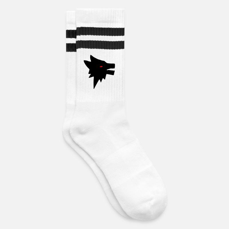 Wolf - Gestreifte Tennissocken - Weiß/Schwarz