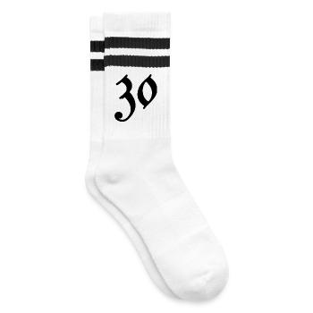 30. 30 YEARS. 30th ANNIVERSARY. 30 YEARS ANNIVERSARY. - Striped tennis socks - white/black - Right