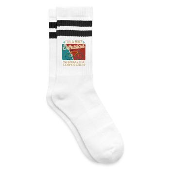 Bike Enthusiast Firmenleben - Gestreifte Tennissocken - Weiß/Schwarz - Rechts